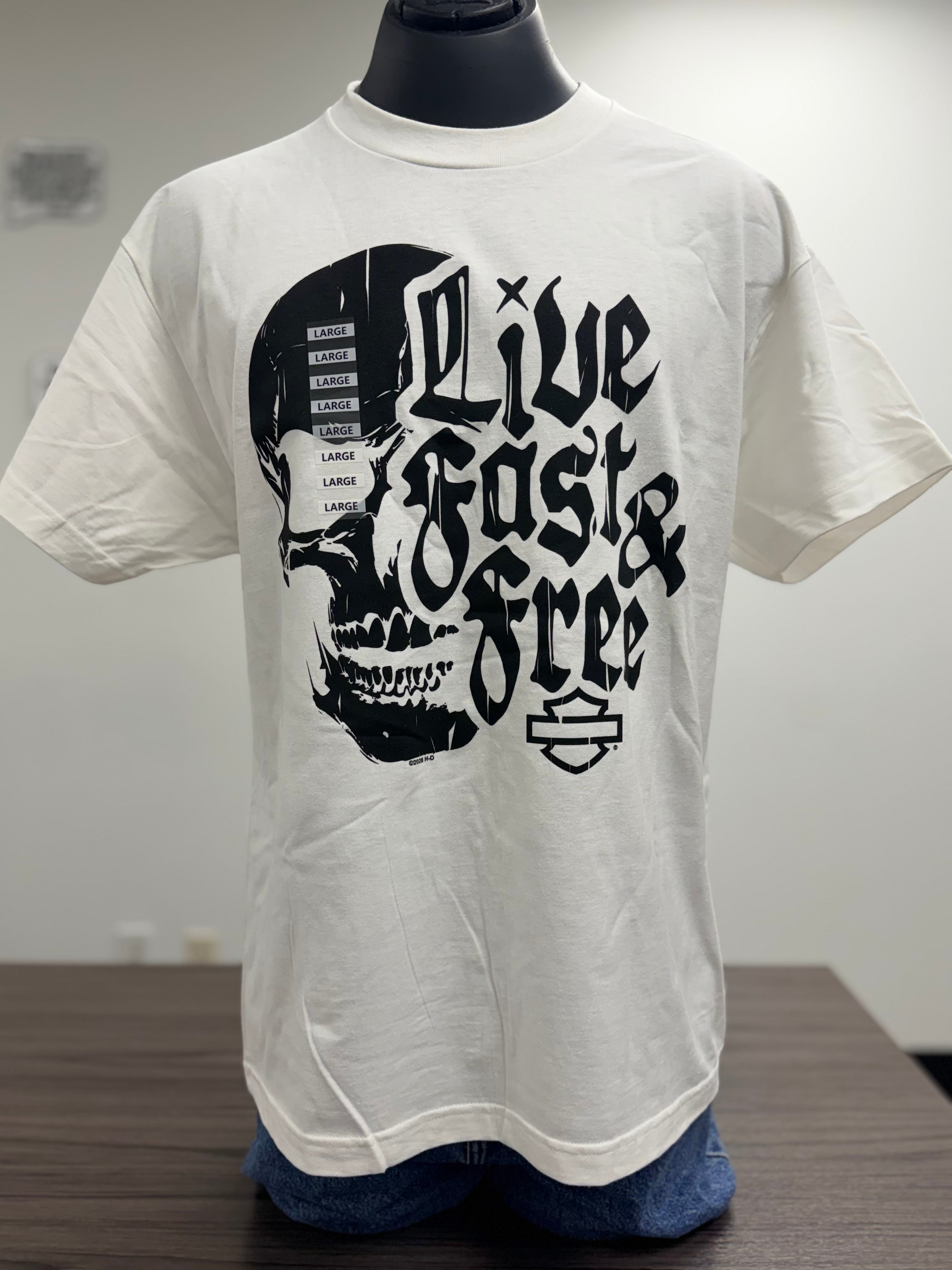 LIVE FREE MENS WHITE T-SHIRT