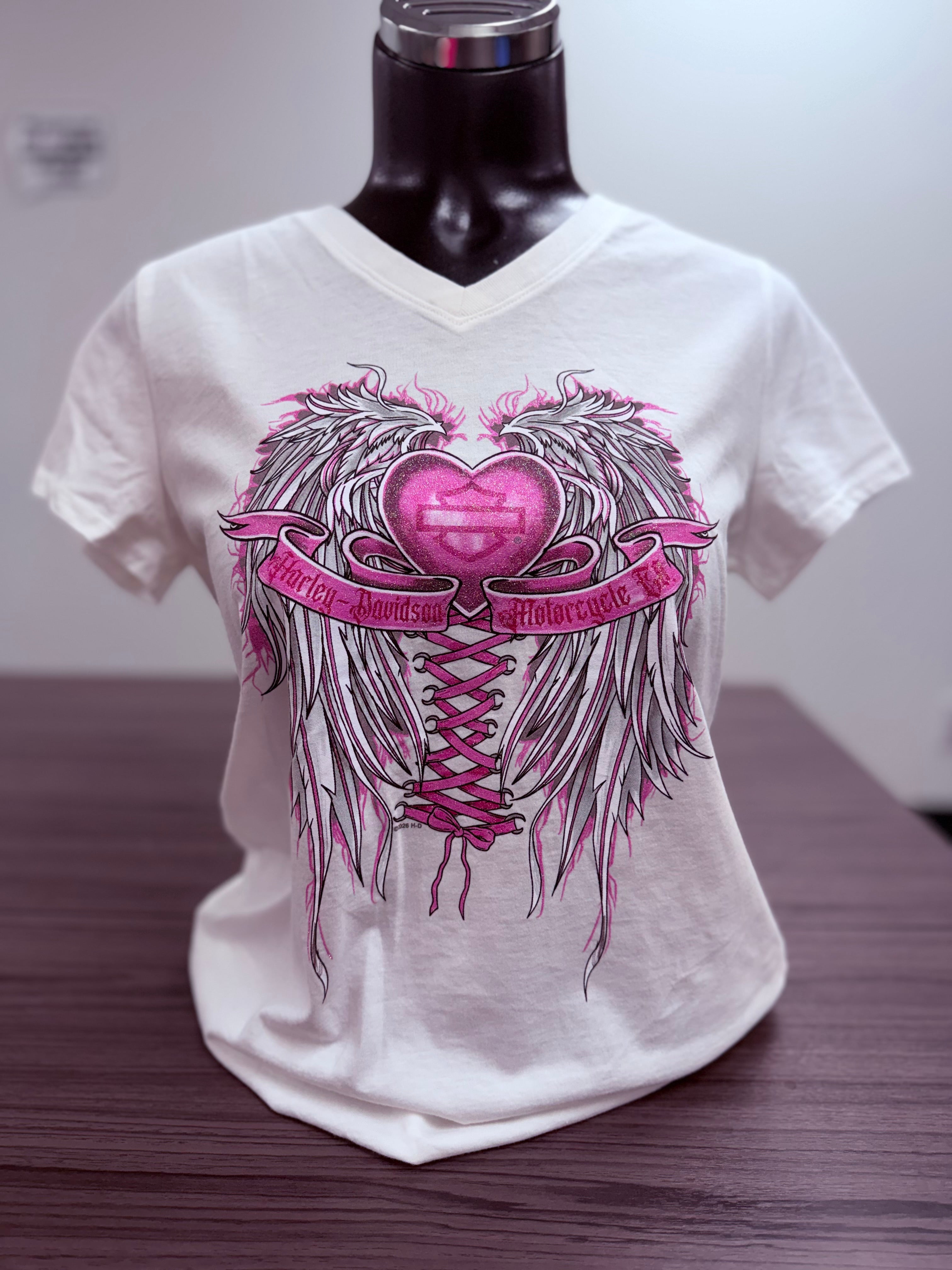 WING LACE WOMENS V-NECK SHIRT