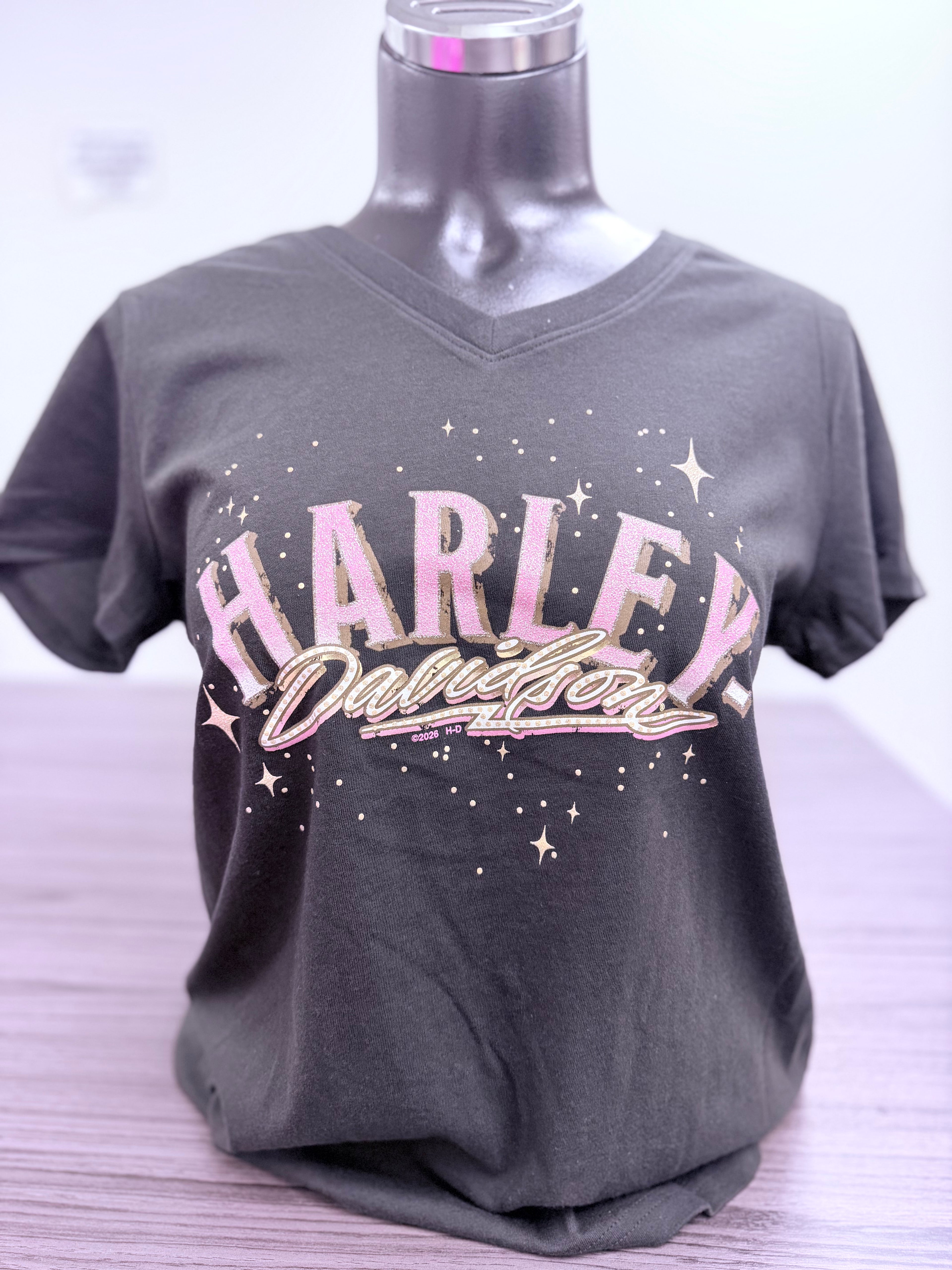 H-D STARDUST WOMENS V-NECK SHIRT