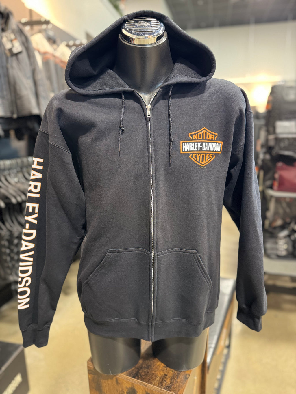 HD BLACK B&S ZIP HOODIE